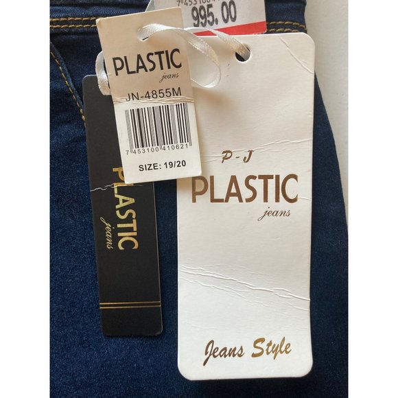 Plastic Jeans Distressed Dark Wash Denim Size 19/20 - Picture 4 of 4